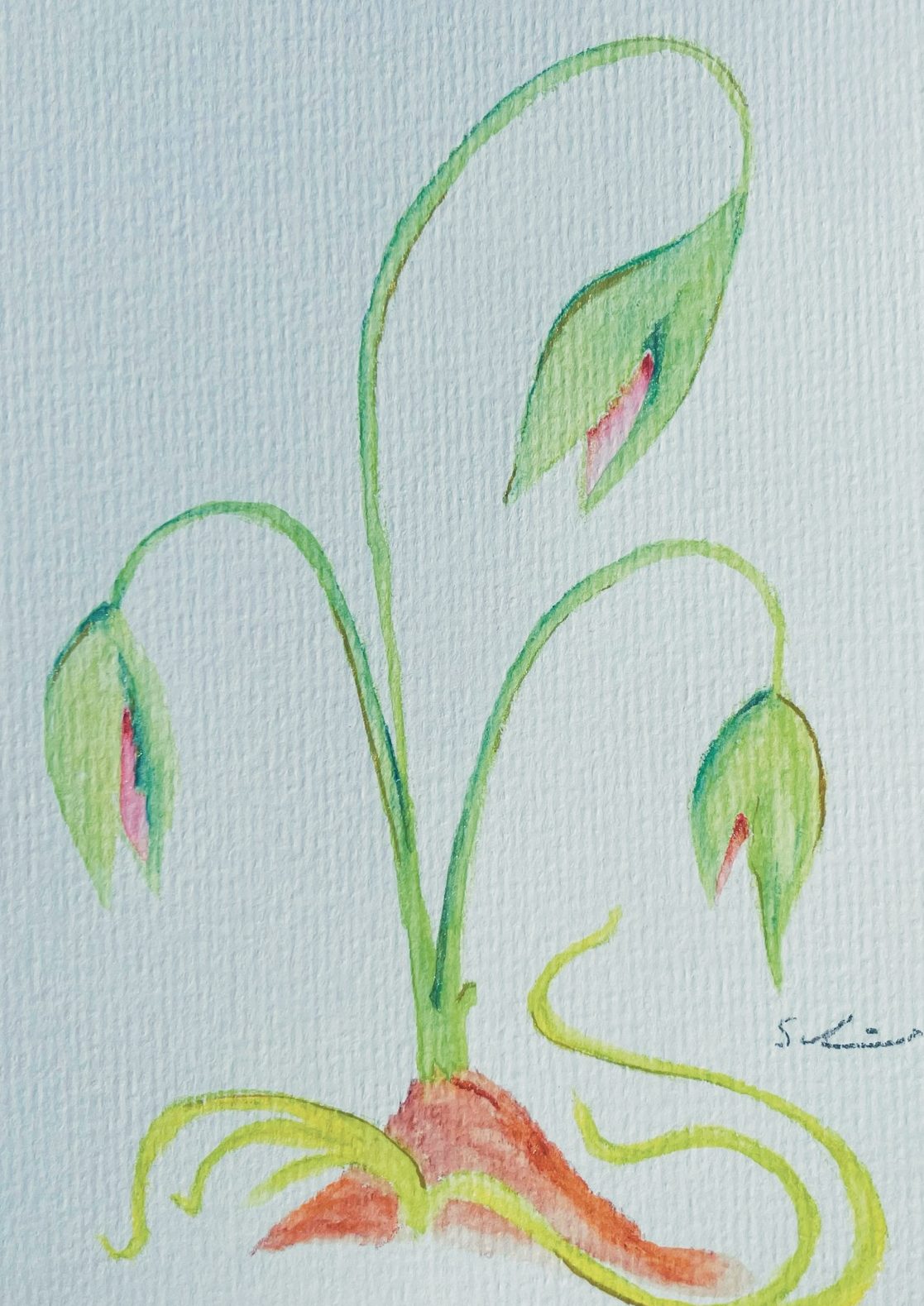 Zu Dritt Aquarell A5 pusclus