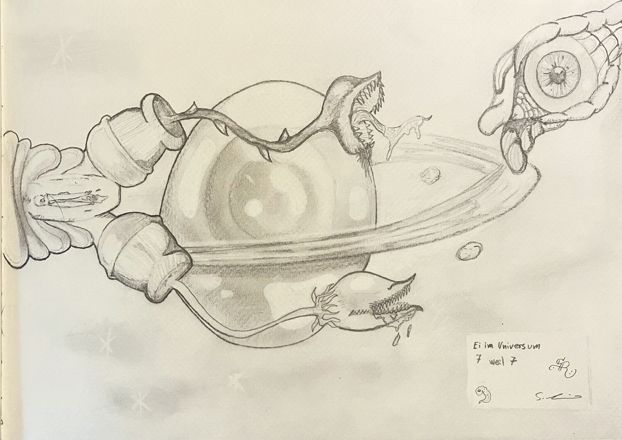 Ei im Universum Skizze pusclus